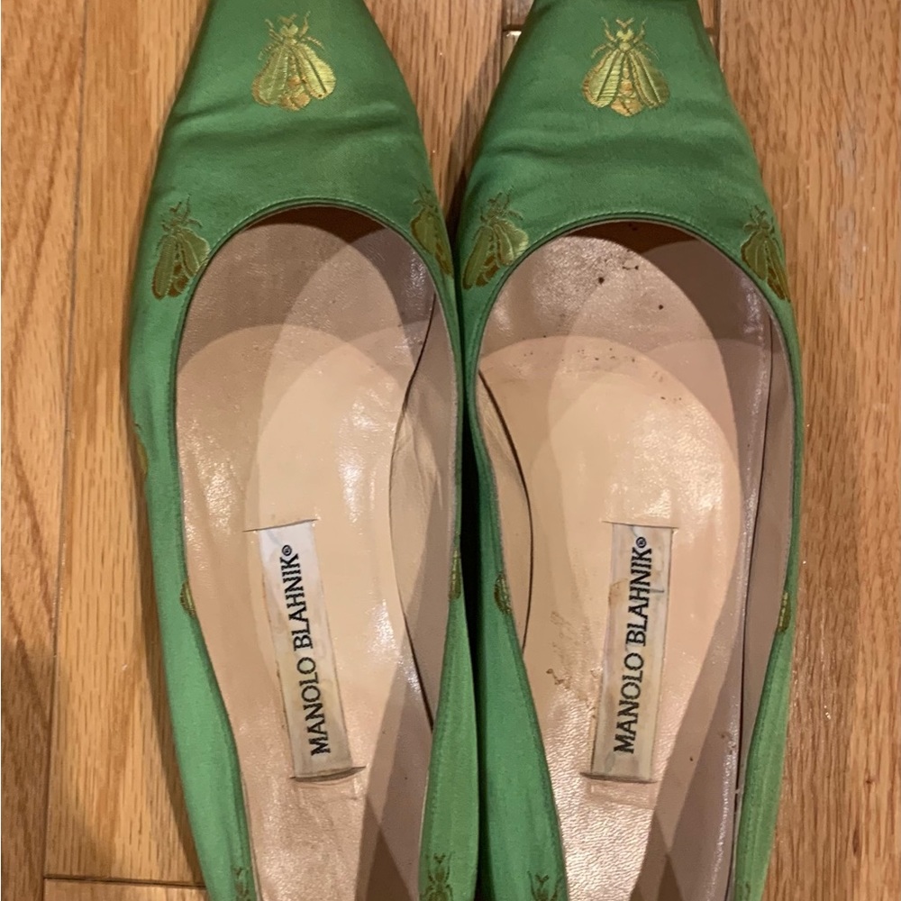 Beautiful green ballet style flats - Manolo Blahnik size 40
